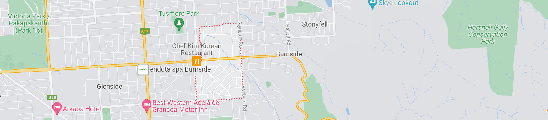 a map of Hazelwood Park